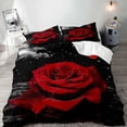 thumbnail image 1 of Yibo Valentines Day Romantic Gifts Blue Rose Flower Duvet Cover - Premium Polyester Duvet Cover with Zipper Closure, 3 Piece Set, Includes 1 Duvet Cover and 2 Pillow Cases, No Comforter, 1 of 7