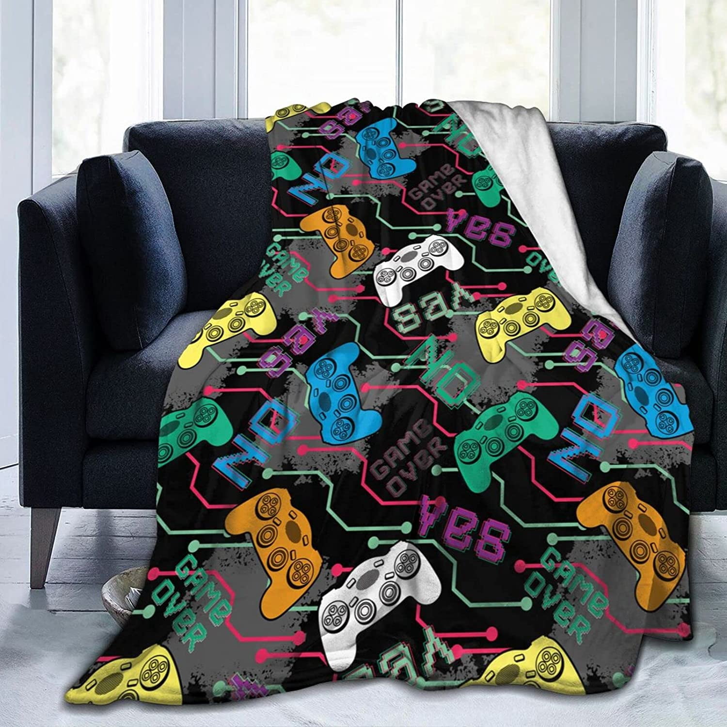 Yibo Video Game Controller Pattern Blanket Ultra Soft Warm All Season ...