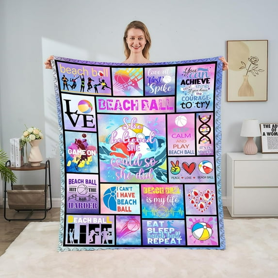 Yibo Volleyball Gifts for Teen Blanket Flannel Soft and Comfortable Anti-static Bed Sofa Blanket
