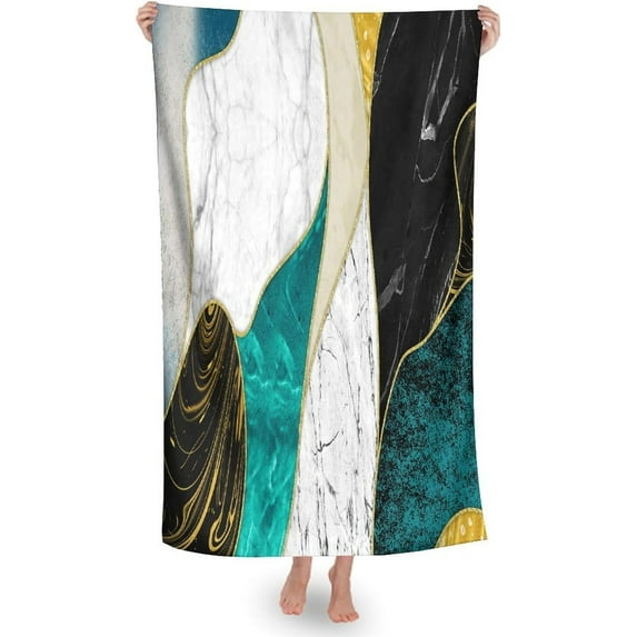 Yibo Watercolor Pineapples Watermelons Beach Towel, Super Absorbent Beach Blanket, Soft Plush Swim Bath Towels