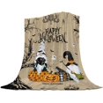 thumbnail image 1 of Yibo Watercolor Pumpkin Blanket Flannel Soft and Comfortable Anti-static Bed Sofa Blanket, 1 of 7