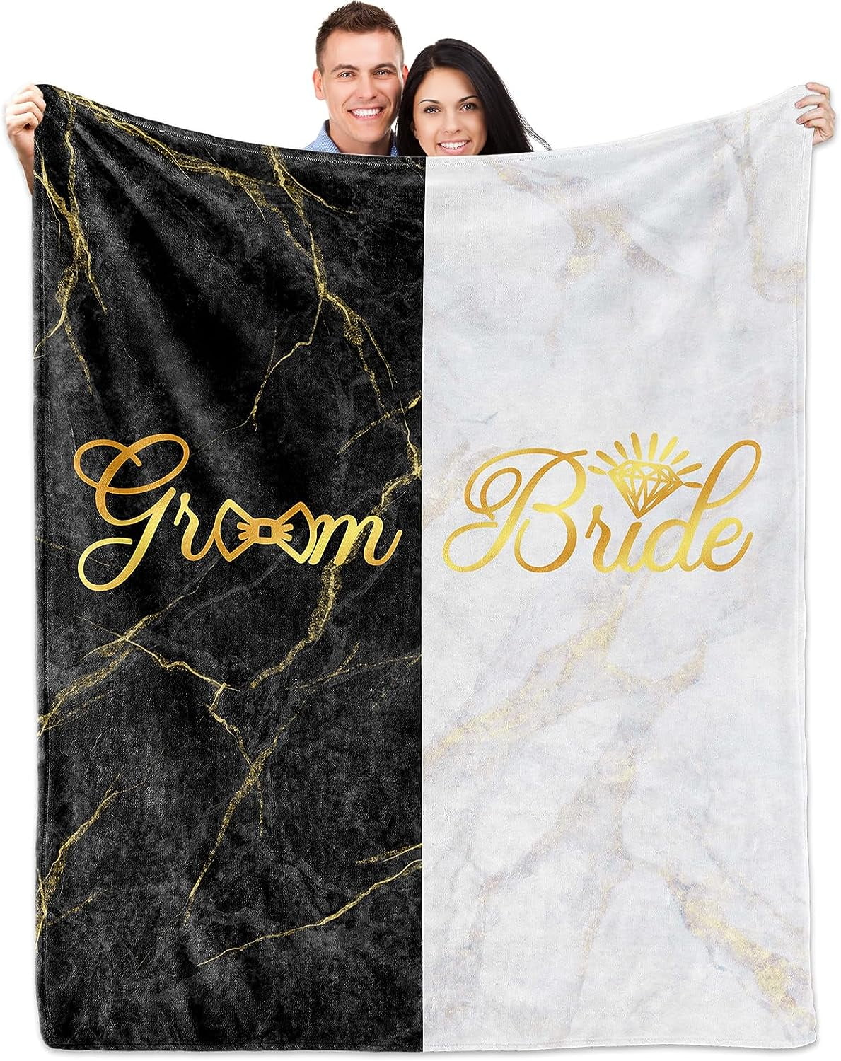 Yibo Wedding Gifts for Newlywed Couple Mr and Mrs Honeymoon Blanket