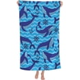 thumbnail image 1 of Yibo Whale Theme Pattern Bath Towel Quick Dry Pool Lightweight Shower Towel for Bathroom Outdoor Swimming, 1 of 9