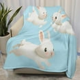 thumbnail image 1 of Yibo Winter Snow Cute Rabbit Blanket Flannel Soft and Comfortable Anti-static Bed Sofa Blanket, 1 of 6