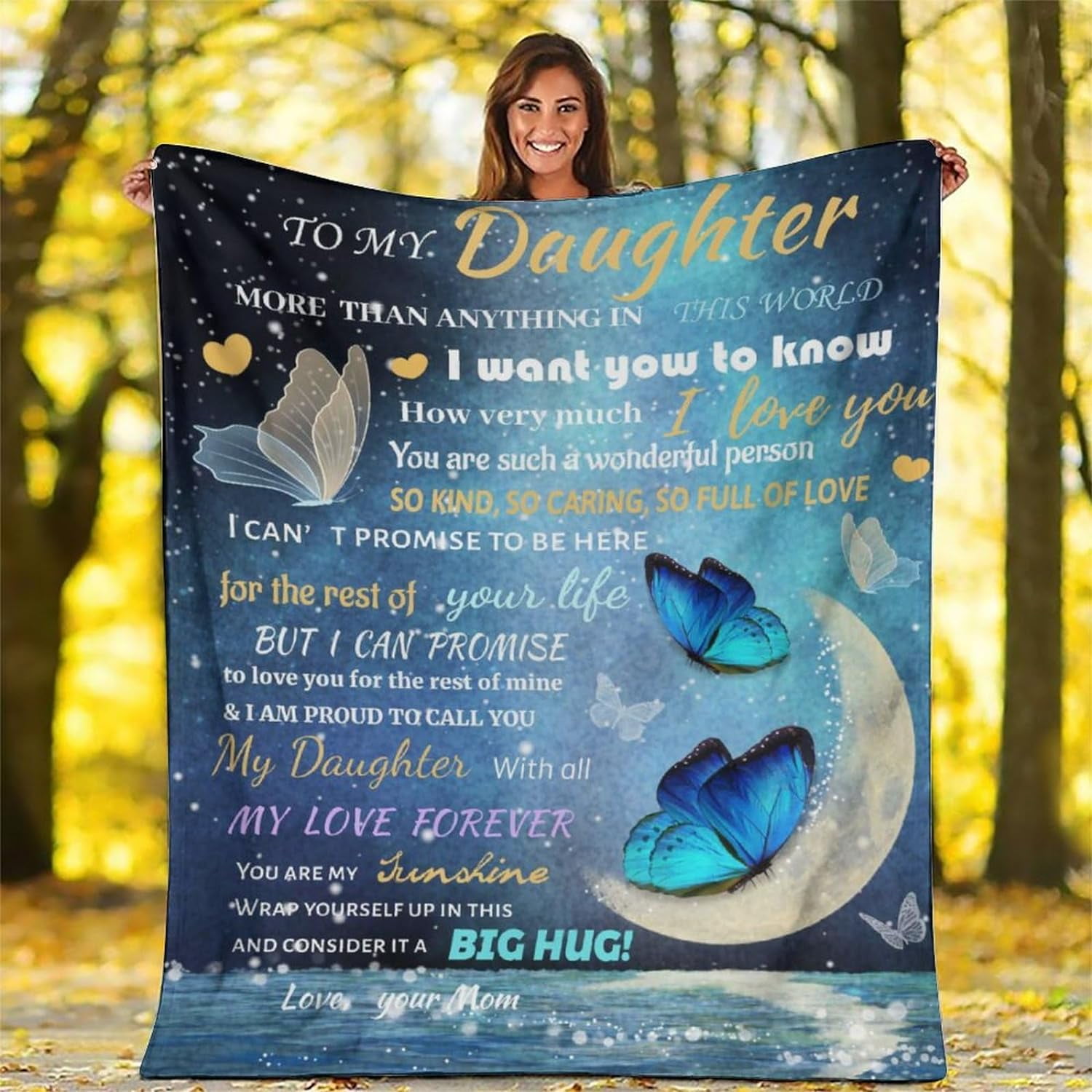 Yibo to My Daughter Blankets from Mom and Dad Plush Lightweight Ultra