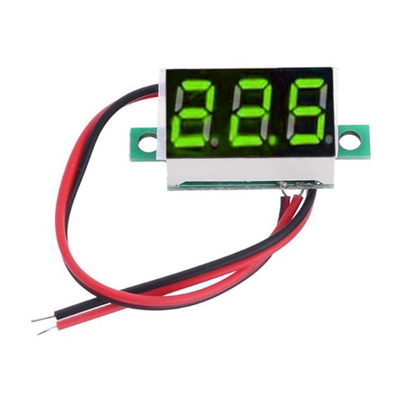 Yibooy 0.36 Inch LED Digital Mini Voltmeter DC 4.5V-30V Volt Meter Gauge 2 Wires(Green)