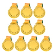 Yibooy 10Pcs Gold Medals with Neck Ribbon Competition Prize Medals for Sports Games