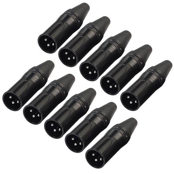 Yibooy 10pcs XLR 3Pin Male DIY Audio Cable Mic Connectors Solder Plug Mic Adapters