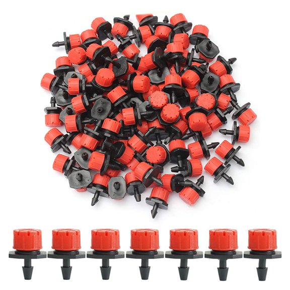 Yibooy 200Pcs 8 Hole Irrigation Dripper Adjustable Garden Micro Drip Irrigation System