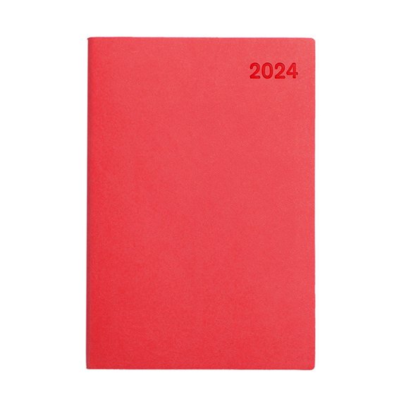 Yibooy 2024 A5 Planner Notebook Diary Journal 150 Pages English Schedule (Red)