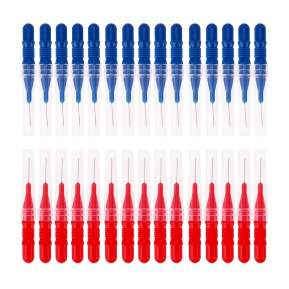 Yibooy 30pcs Tooth Flossing Head Hygiene Dental Plastic Interdental Brush Toothpic