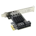 thumbnail image 1 of Yibooy 4 Port SATA III PCIe Card 6Gbps SATA 3.0 to PCI-e 1X Adapter with Bracket, 1 of 5