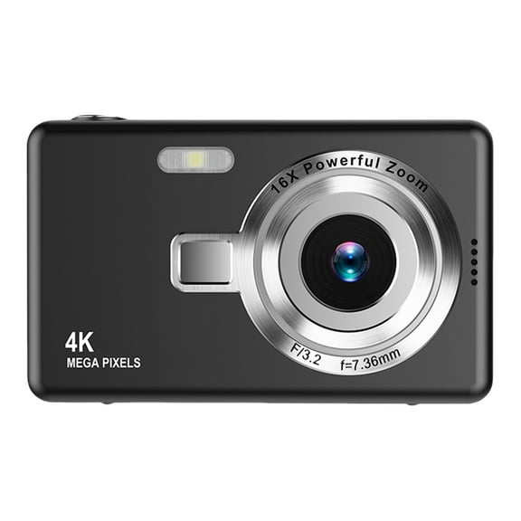 Yibooy 4K HD 1080P Digital Camera 16X Zoom Autofocus Vlogging Camera Camcorder (Black)