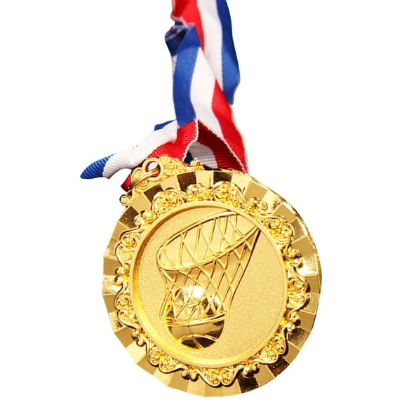 Yibooy 6.5cm Basketball Medals Sports Medal with Neck Ribbon for Winners (Gold)