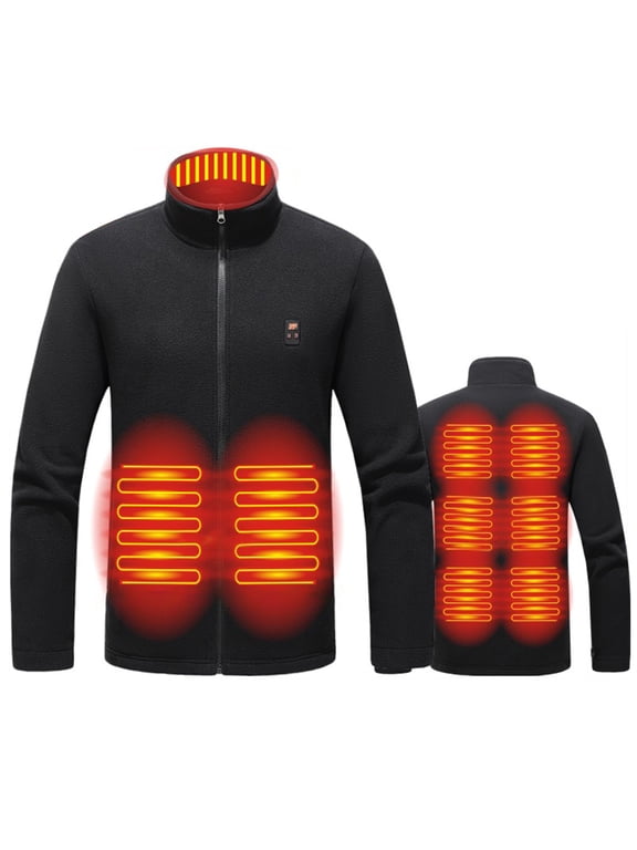 9 Heated Area Heated Insulated Jackets USB Charging for Men Women (Black L)