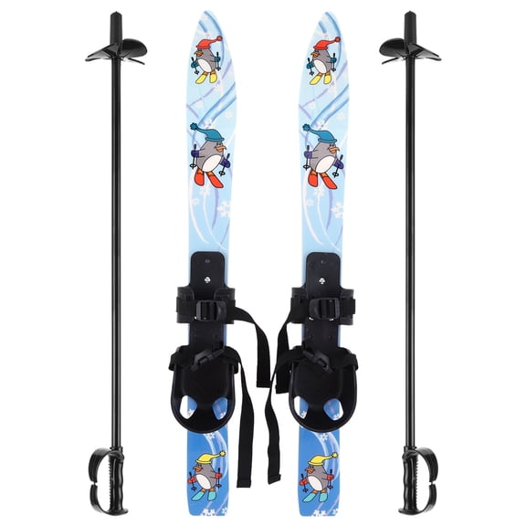 Yibooy Children Outdoor Sport Snowboard with 1Pair Ski Poles for Kids Beginners Age 3-8