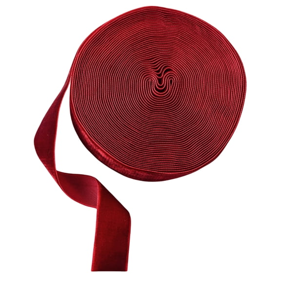 Yibooy Christmas Vintage Velvet Ribbon for Gift Wrapping Wreath Bow Making(Red 2.5cm)