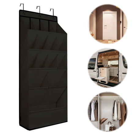 Yibooy Closet Shoe Organizer Holds 12 Pairs Hanging Shoe Rack for Closet (Black)