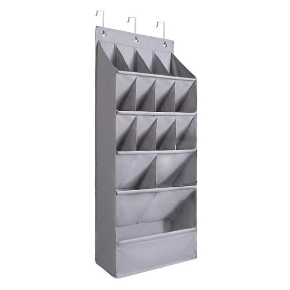 Yibooy Closet Shoe Organizer Holds 12 Pairs Hanging Shoe Rack for Closet (Grey)
