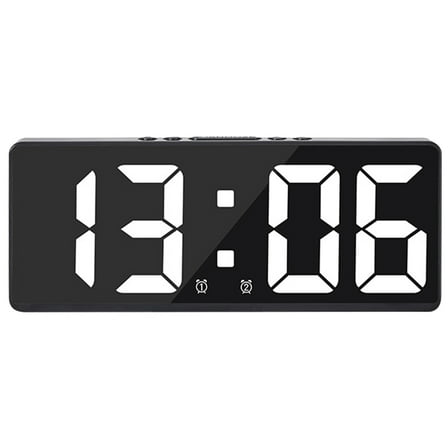 Yibooy Digital Alarm Clock 12/24H Display Electric Bedside Desk LED Clock (Black)