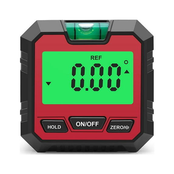 Yibooy Digital Protractor Angle Finder Electronic Level Angle Gauge (Red with Bubble)