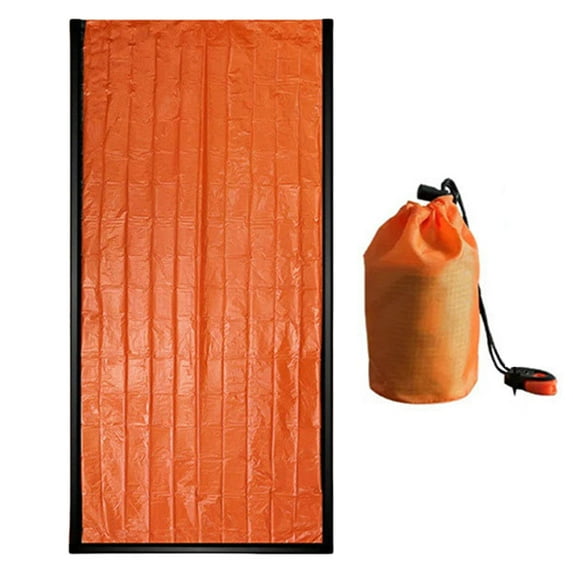 Yibooy Emergency Sleeping Bag Thermal Bivy Sack for Outdoor (Orange with Storage Bag)