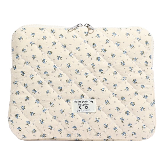 Yibooy Floral Laptop Sleeve Quilted Laptop Case for 11 Inch Laptop Tablet (blue)