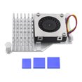 thumbnail image 1 of Yibooy For Raspberry Pi 5 Active Cooler with Adjustable Speed Cooling Fan (Silver), 1 of 8