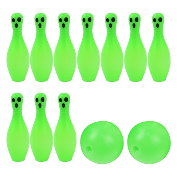 Yibooy Halloween Bowling Set Glow in The Dark Bowling Set for Kids Toys Party Supplies