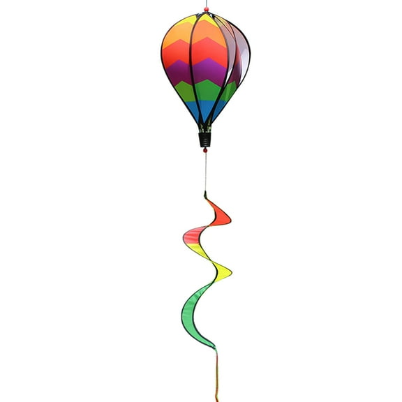 Yibooy Hot Air Balloon Wind Spinner Rainbow Kinetic Hanging Wind Twister (Wave)