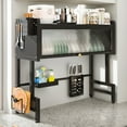 thumbnail image 1 of Yibooy Kitchen Storage Cabinet 3-Tier Over The Sink Dish Drying Rack (Black 85cm), 1 of 10