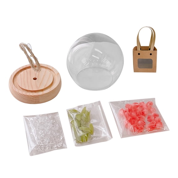 Yibooy LED Tulip Night Light DIY Material Kit Handmade Flower Lamp Craft (20pcs Pink)