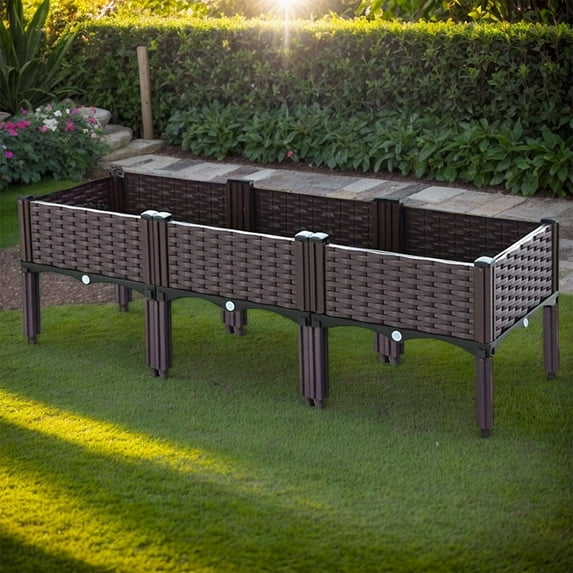 Yibooy Plastic Raised Garden Bed Elevated Planter Box W/Legs for Indoor and Outdoor Use
