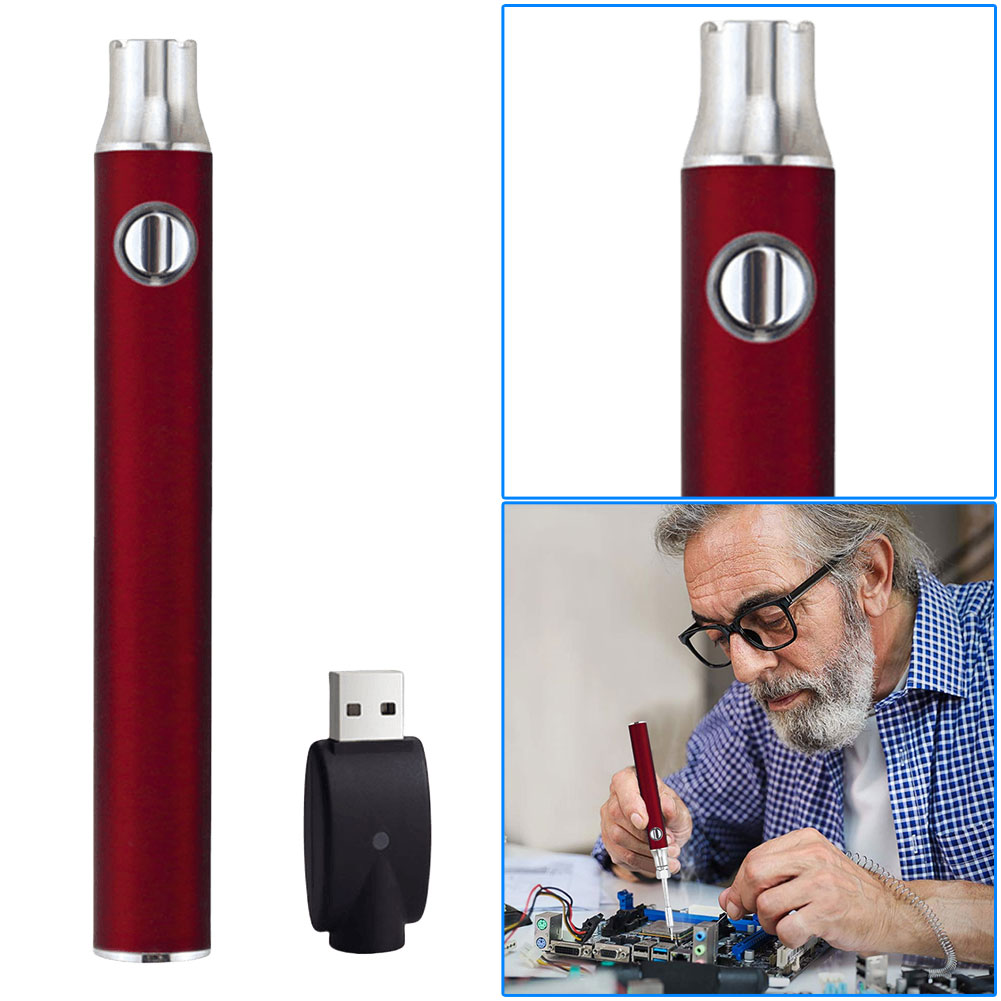 Yibooy Portable Cordless Soldering Iron Pen,510 Thread Portable Electric Soldering Iron Pen with USB Charger  for Home Appliance Repair(1100 mAH red)