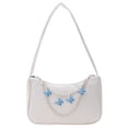 thumbnail image 1 of Yibooy Retro Women Butterfly Chain Underarm Bag Casual PU Small Handbags (White), 1 of 4