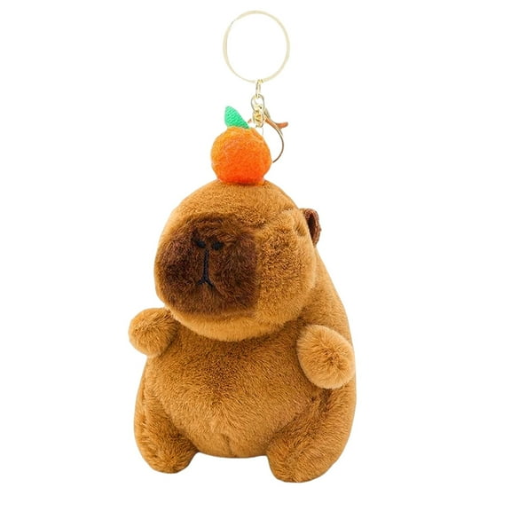 Yibooy Tail Wagging Cute Capybara Plush Keychain Toy for Backpack Birthday Kids Gift