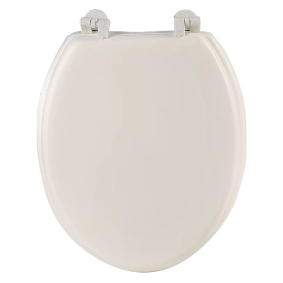 Yibooy Toilet Seat Round,Comfortable Potty Seat,Plastic Toilet Seat with Soft Close, Easy Install and Clean(White)