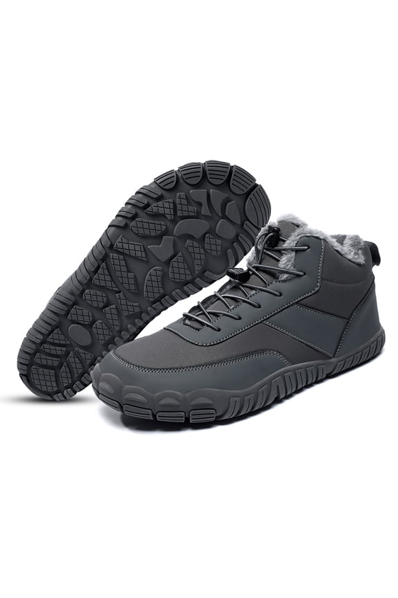 Yibooy Winter Snow Boots Lightweight Barefoot Shoes Non-Slip Casual Ankle Boots for Men