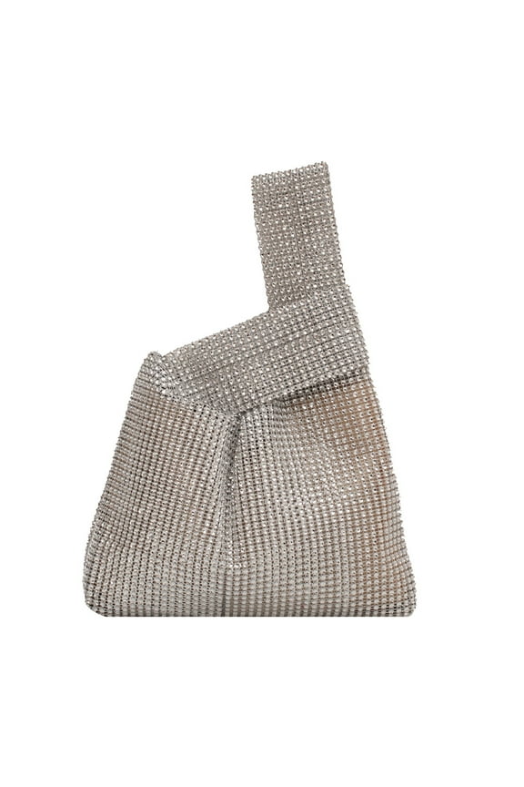 Women Bling Wristlet Bag Versatile Rhinestone Purse Ladies Girls Wallet (Silver)