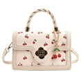 thumbnail image 1 of Yibooy Women Cherry Pattern Crossbody Bag PU Leather Female Daily Commute Bag (White), 1 of 10
