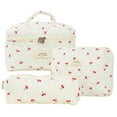 thumbnail image 1 of Yibooy Women Cherry Quilted Makeup Bag Aesthetic Pen Bag Cherry Pattern Cute Clutch Bag, 1 of 10