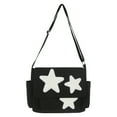 thumbnail image 1 of Yibooy Women with Side Pockets Y2K Star Messenger Bag for Outdoor Travel (S Black), 1 of 10