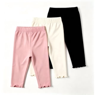 Yibosean 3-Pack Baby Girls'Leggings for Girls Pants for Kids Toddler Soft Stretchy Full Length Multipack 6M-4T