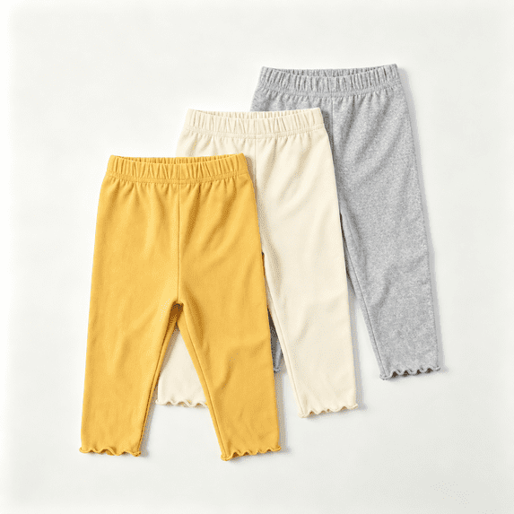 Piparoo 3-Pack Baby Girls'Leggings for Girls Pants for Kids Toddler Soft Stretchy Full Length Multipack 6M-4T
