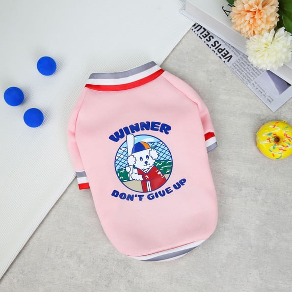 Yidarton 2022 New Baseball Bear Vests Fall/winter Dog Clothing Dou Teddy Pet Clothing Warm Supplies pink