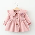 thumbnail image 1 of Yidarton 2022 Spring And Autumn Lace Long Sleeve Little Girl Dress New Solid Color Children's Coat suit 1-6 Years Girls Pink, 1 of 11