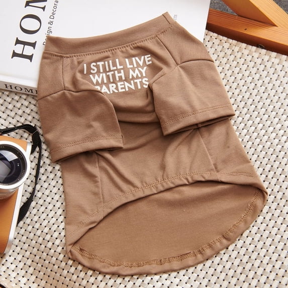 Yidarton 2022 cats small and medium-sized dog clothes spring and summer new pet clothes undershirt cartoon two-legged clothes Khaki