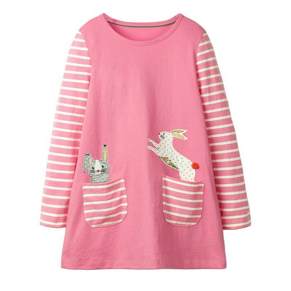 Yidarton 3-4Y 2022 European and American style children's skirt autumn new girls long-sleeved dress cute princess dress girls round neck tops