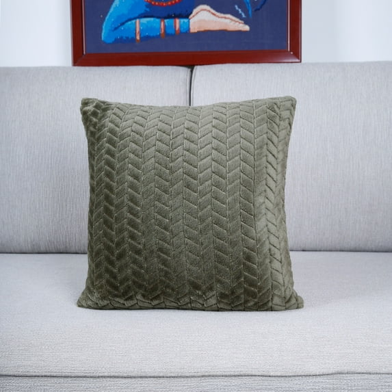 Yidarton 45x45cm Set Of Plush Twist Wheat Ear Sofa Cushion Cover Army Green
