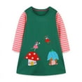 thumbnail image 1 of Yidarton Autumn new children's clothing children's skirt European and American style long-sleeved girls' dress knitted cotton round neck cartoon embroidered princess dress 6T, 1 of 7